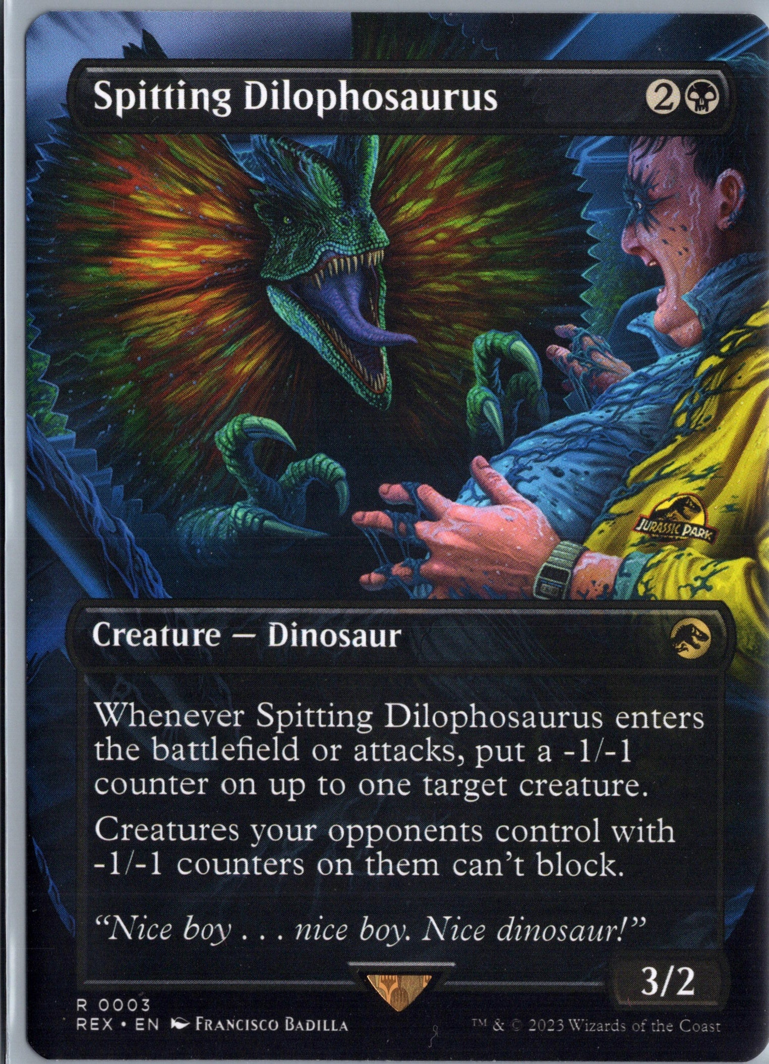 Spitting Dilophosaurus (Borderless) Universes Beyond: #3