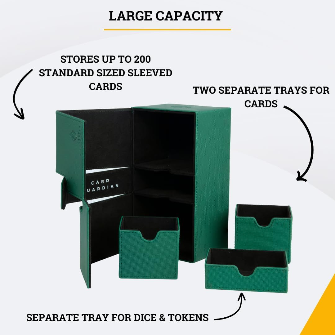 - Premium Double Deck Box (Green) for 200+ Cards Trading Card Games TCG Perfect for Magic the Gathering (MTG), Commander Deck, Yugioh Deck Box, Sports Card Storage Boxes